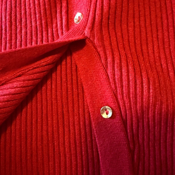 Venus red ribbed rayon blend long sleeve knit sweater dress NWOT - Picture 7 of 14